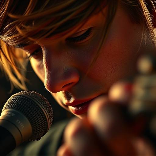 A close-up portrait of a musician, showcasing Aurora Studios' expertise in capturing emotion.