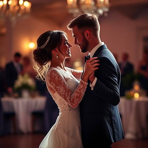 A stunning photograph from a recent wedding shoot, capturing the bride and groom during their first dance.