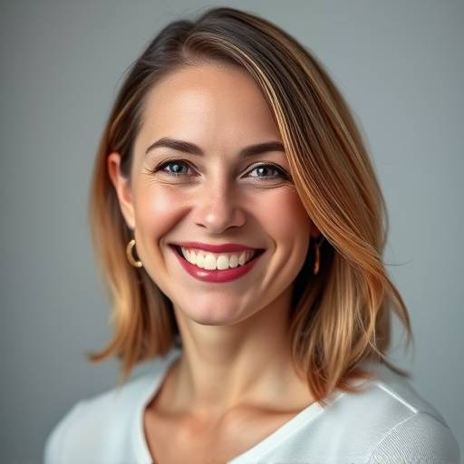 A woman smiling during a portrait session, showcasing Aurora Studios' expertise in portrait photography.
