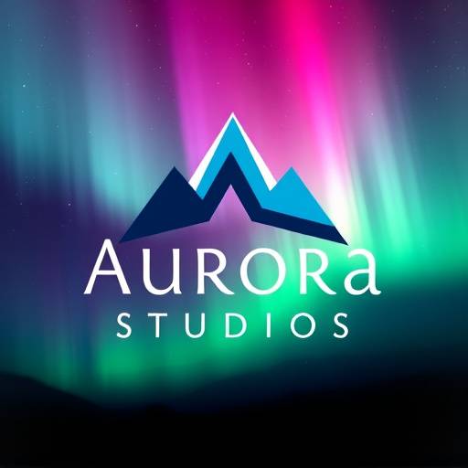 Aurora Studios Logo, a stylized depiction of the Northern Lights