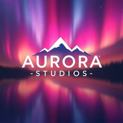 Aurora Studios Logo, a stylized image representing the Northern Lights.