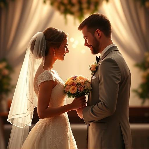 Couple exchanging vows during a wedding ceremony, captured by Aurora Studios.