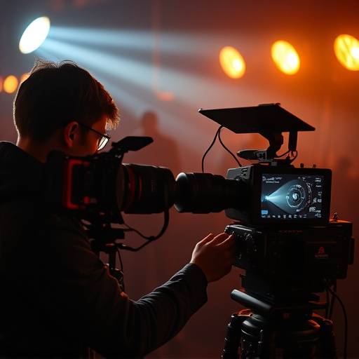 Video editor working on a project at Aurora Studios, showcasing the post-production process.